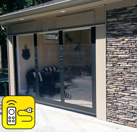 motorized roll up clear cusrtains for home patio